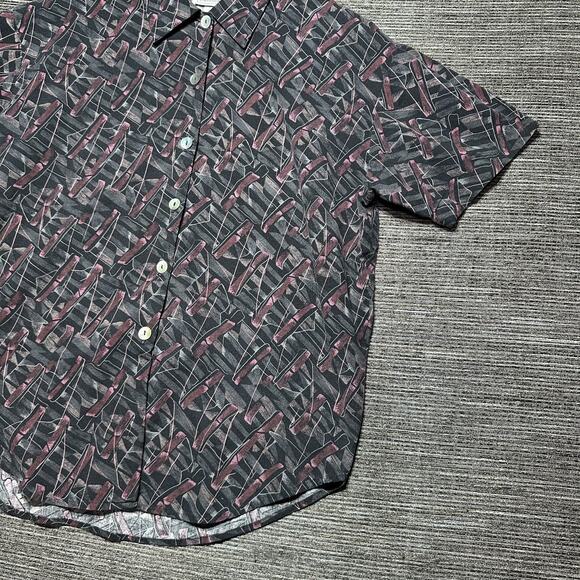 Impressions of California Shirt Women's L Black Short Sleeve Button Up Vintage - Picture 5 of 11